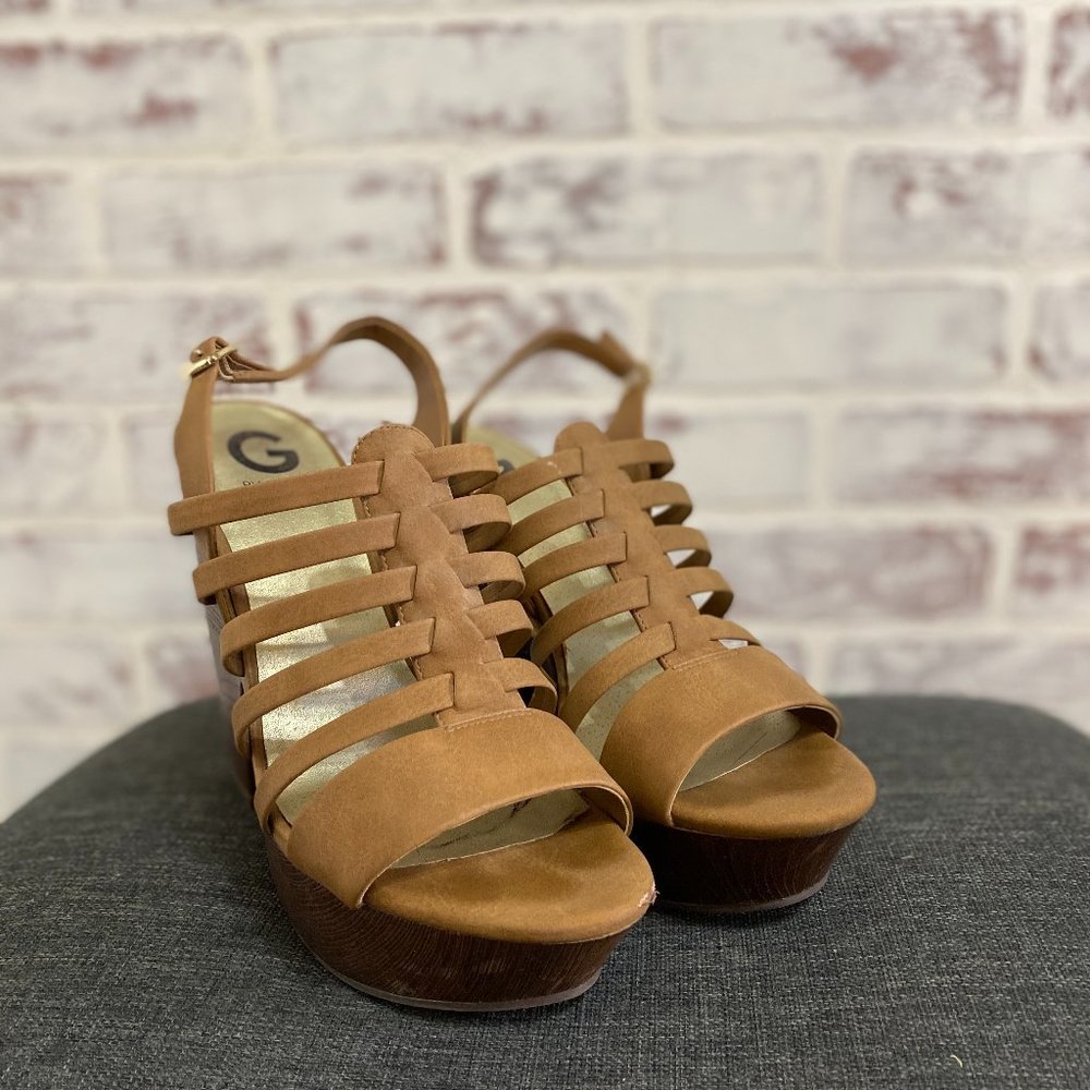 G By Guess Tan Wedges